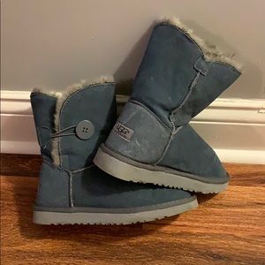 Almost new blue Uggs with button